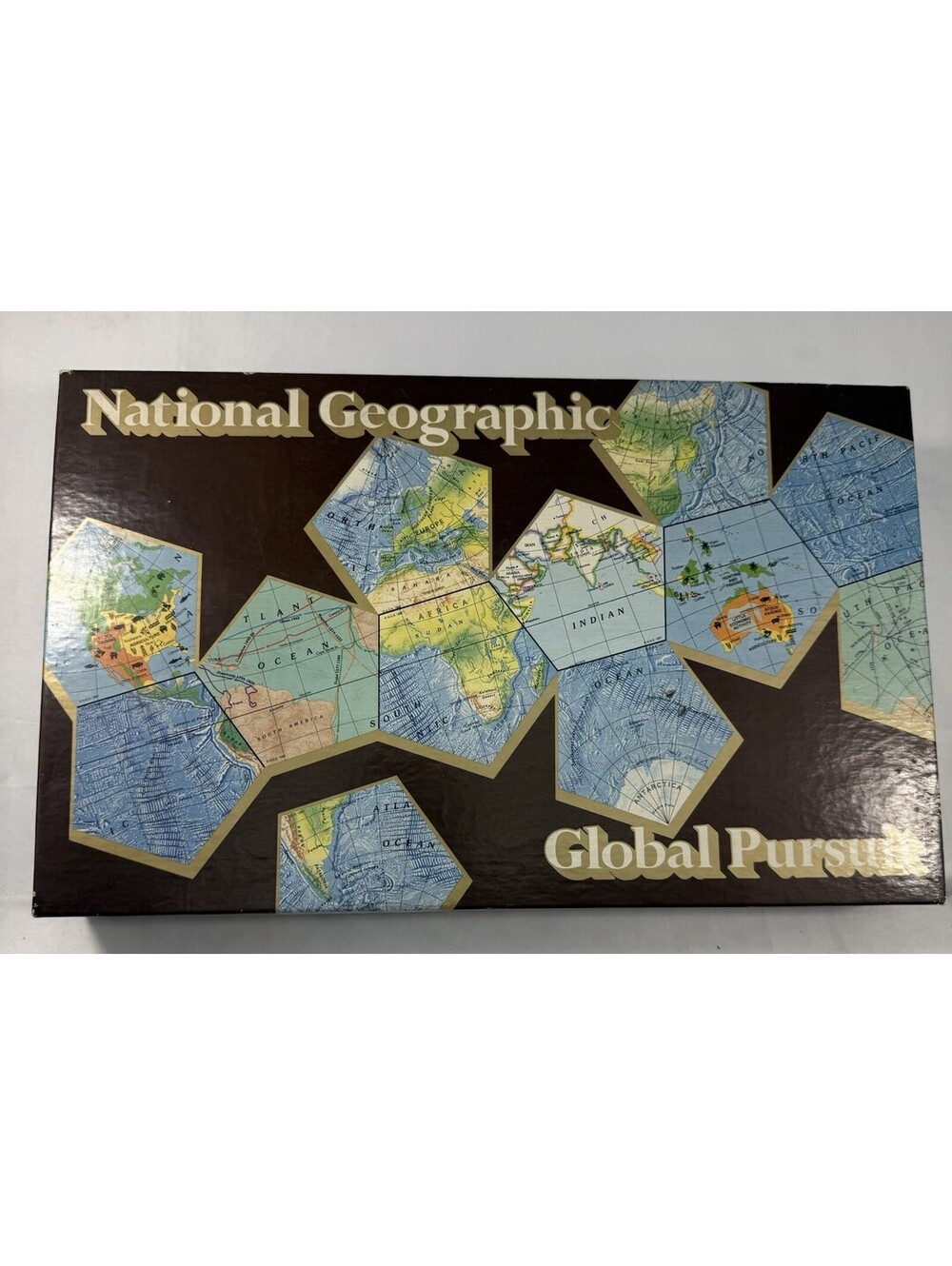 VINTAGE Global Pursuit Board Game COMPLETE National Geographic Society 1987 Map